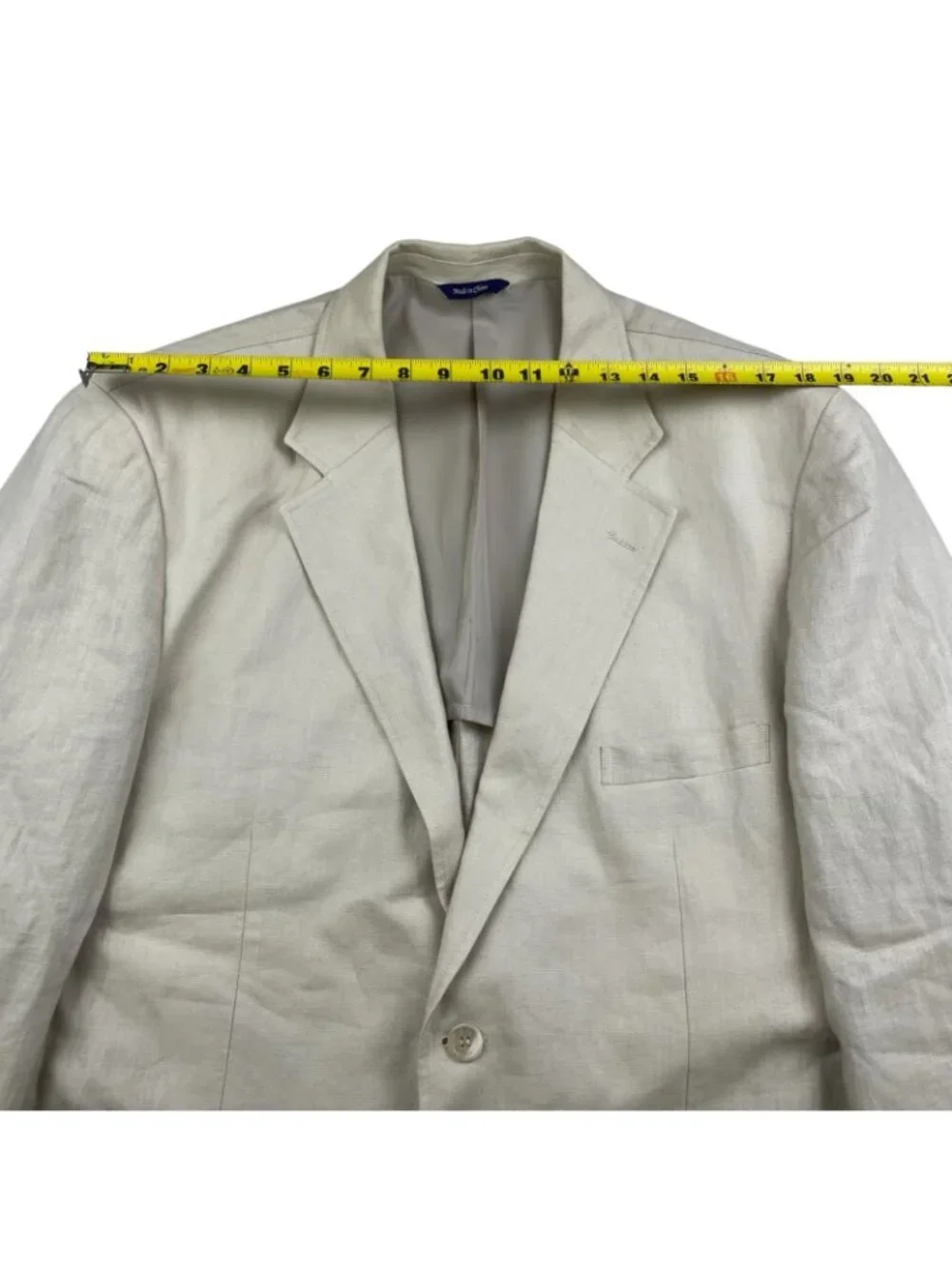Alan Flusser Men’s 100% Linen 2-Button Blazer Jacket Beige • 46R | XL